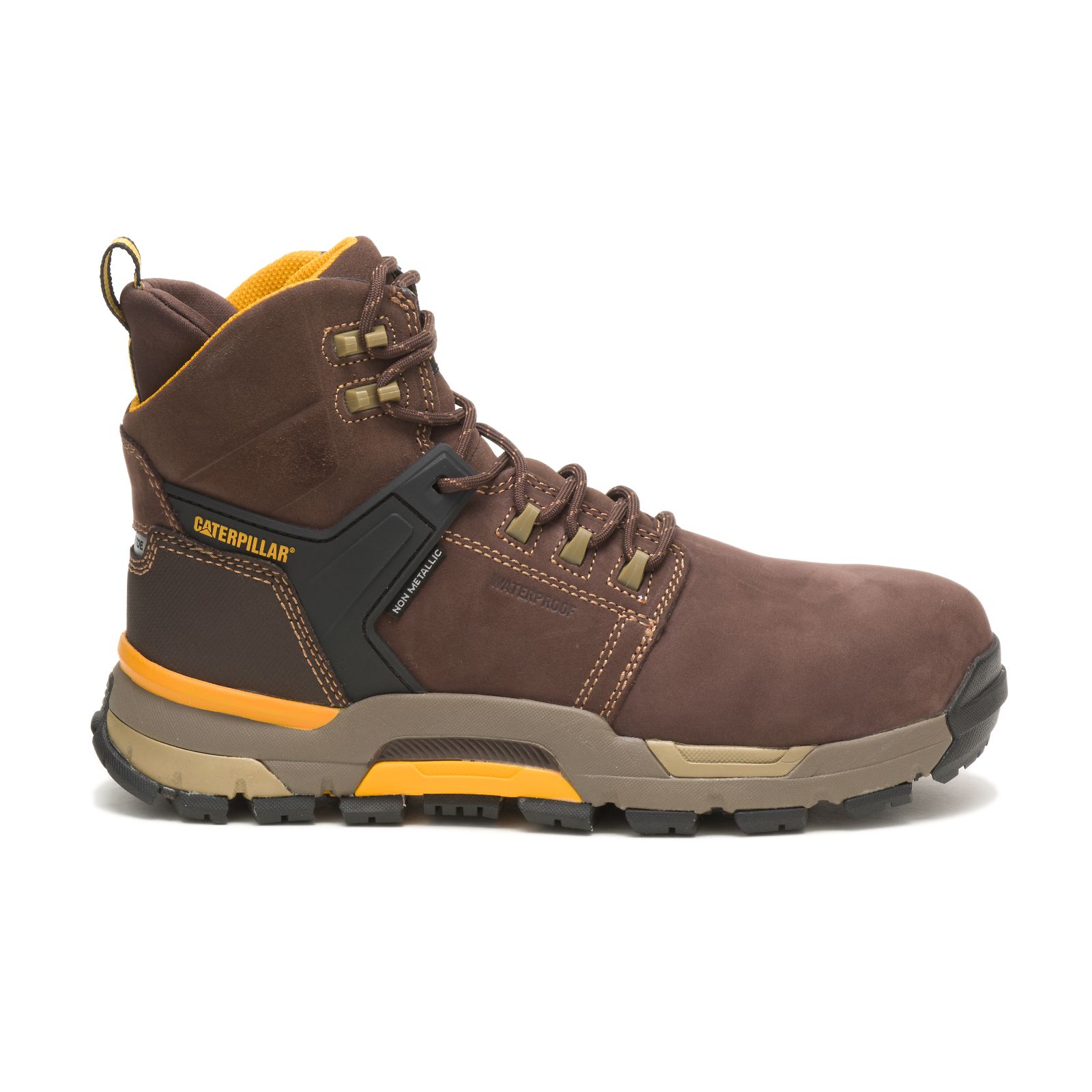 Caterpillar Boots Islamabad - Caterpillar Cat Edge Waterproof Nano Toe Mens Work Boots Coffee (946721-ETI)